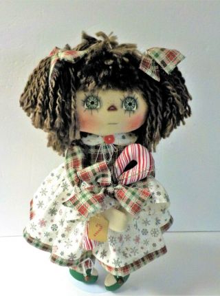 HANDMADE Primitive CRISTMAS Raggedy Ann DOLL 