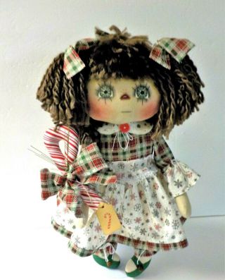 HANDMADE Primitive CRISTMAS Raggedy Ann DOLL 