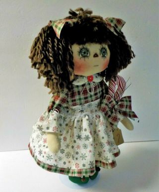 HANDMADE Primitive CRISTMAS Raggedy Ann DOLL 