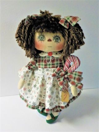 HANDMADE Primitive CRISTMAS Raggedy Ann DOLL 