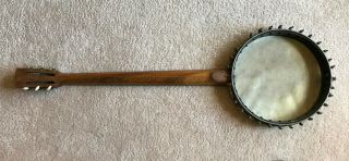 RARE 1920 ' s - 30s Antique 6 String Zither Banjo open back 5th fret tunnel as - is 11