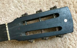 RARE 1920 ' s - 30s Antique 6 String Zither Banjo open back 5th fret tunnel as - is 2