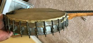 RARE 1920 ' s - 30s Antique 6 String Zither Banjo open back 5th fret tunnel as - is 3