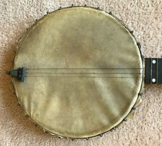 RARE 1920 ' s - 30s Antique 6 String Zither Banjo open back 5th fret tunnel as - is 9