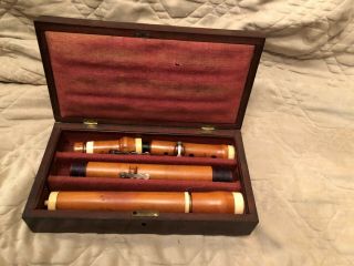 Potter Baroque Wooden Traverso Irish Boxwood Flute 4 Keys With Case
