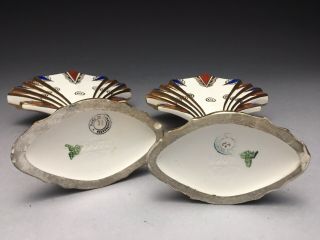 Rare Royal Dux Art Deco Miniature Fan Mantle Spill Vases 7