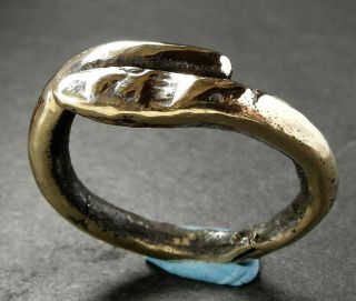 A Ancient Viking Bronze Serpent Ring - Wearable
