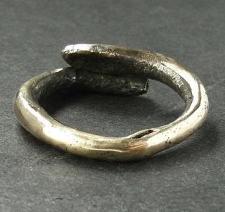 A ancient Viking bronze serpent ring - wearable 3