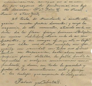 SIGNED Manuscript by JOSE MARTI Cuban Libertador 1892 Document Letter 2