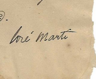 SIGNED Manuscript by JOSE MARTI Cuban Libertador 1892 Document Letter 4