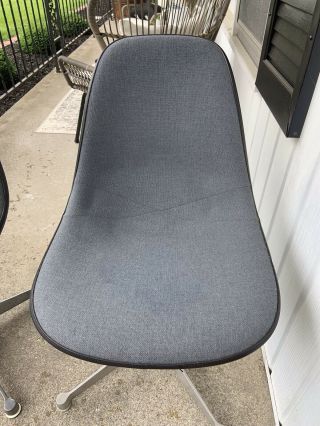Charles Eames Herman Miller Fiberglass Side Shell Chair Pair In Girard Gray 4