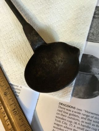 Revolutionary War 18th Century Forge Iron Small Size Pouring Spout Bullet Ladle 5