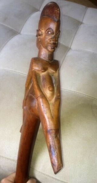 Rare Lobi Tribal Art Crook By Sikire Kambire Not From Congo; w/ OLD LABEL ca1900 4