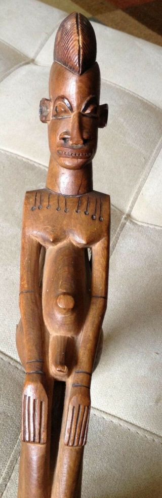 Rare Lobi Tribal Art Crook By Sikire Kambire Not From Congo; w/ OLD LABEL ca1900 6
