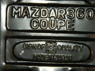 1960 ' s MAZDA R360 2 DOOR COUPE BANDAI TIN TOY FRICTION CAR JAPAN MAROON RARE 8