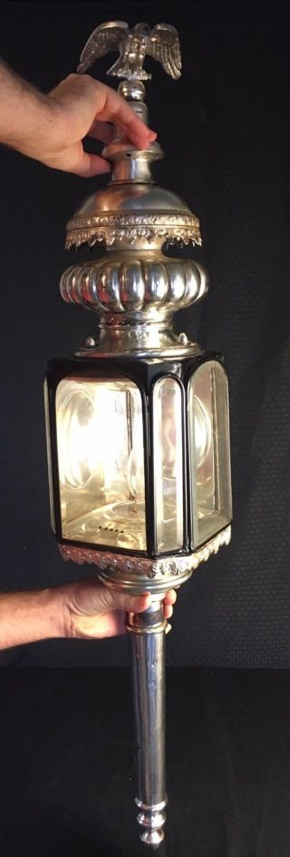 Antique 1870s Coach Carriage Hearse Light Lamp Lantern James Cunningham Son 45” 3