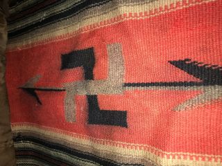 1930 ' s Navajo Indian Weave Woven Small Blanket Whirling Logo 3