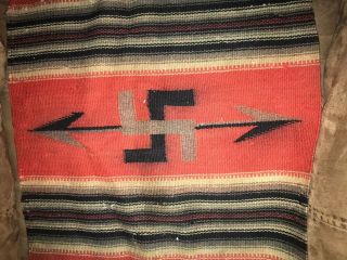 1930 ' s Navajo Indian Weave Woven Small Blanket Whirling Logo 4