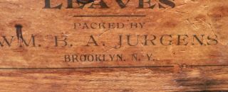 VINTAGE ADVERTISING WOODEN SPICE THYME WOOD BOX JURGENS BROOKLYN NY OLD 8
