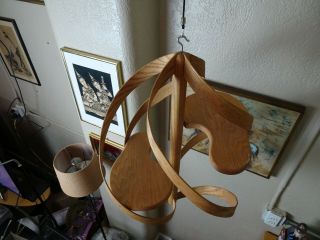 Vtg Mid Century Danish Modern Hanging Bentwood Display or Plant Shelf A Beauty 9