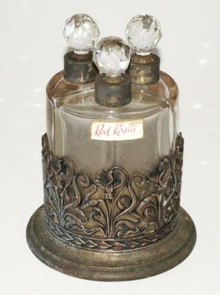 1910 German Breslau 800 Silver Base w.  3x Perfume Bottles by Julius Lemor (Rox) 4