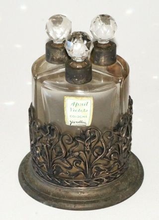 1910 German Breslau 800 Silver Base w.  3x Perfume Bottles by Julius Lemor (Rox) 7