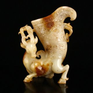 Exquisite Chinese Jade Xinjiang Hetian Jade Old Jade Pen Holder 225