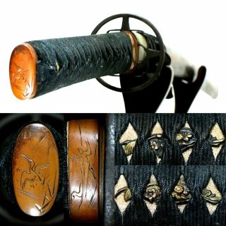 113 Japanese Samurai Edo Antique Daito Sword Koshirae With Signed Broken Blade