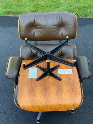 Eames Herman Miller Lounge Chair & Ottoman - Rosewood & Brown Leather 3