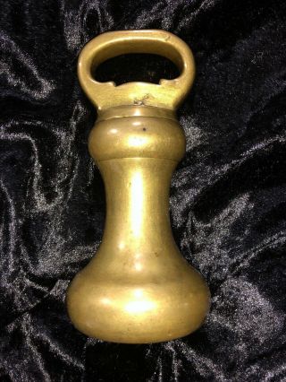Antique 2 pound Brass Scale Weight Stamped 2 lb 2