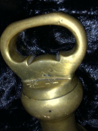Antique 2 pound Brass Scale Weight Stamped 2 lb 4