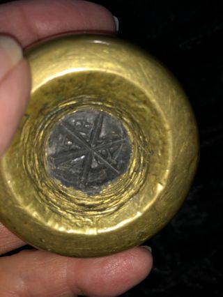 Antique 2 pound Brass Scale Weight Stamped 2 lb 8