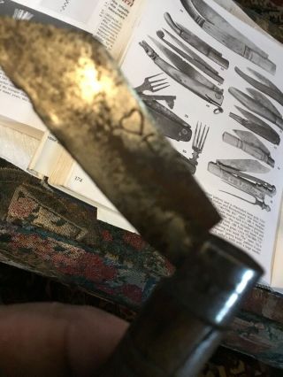 Revolutionary War 18th Century Folding Walnut Handle Jackknife Heart Touch Mark 5
