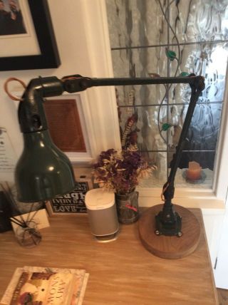 Industrial Chic Mek Elek 2 Arm Angle - Poise Lamp Restored And Re Wired.