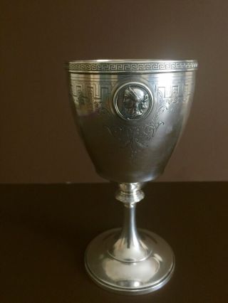 19th.  C.  Gorham Sterling Silver Medallion Goblet.