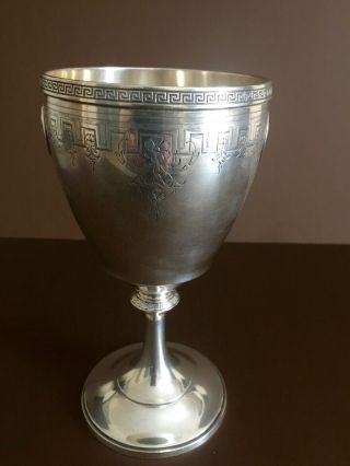 19th.  c.  Gorham Sterling Silver Medallion Goblet. 4