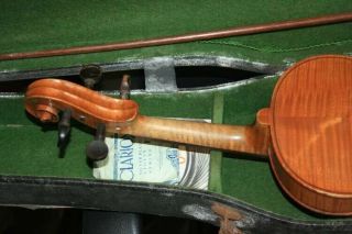 Old antique violin with case and bow 3