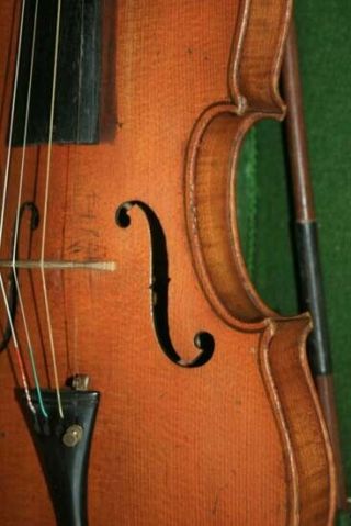 Old antique violin with case and bow 7
