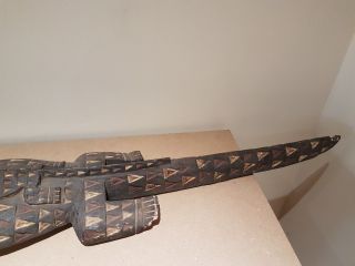 African wood Bobo Nuna Crocodile helmet mask.  fine example.  138cm tall. 4