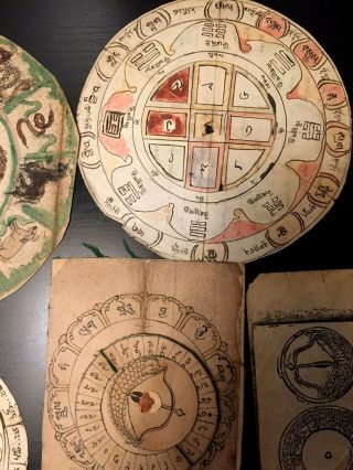 Antique Mongolian Astrological Discs - Volvelles - Paper Calculators - Buddhist 2