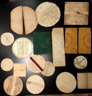 Antique Mongolian Astrological Discs - Volvelles - Paper Calculators - Buddhist 3