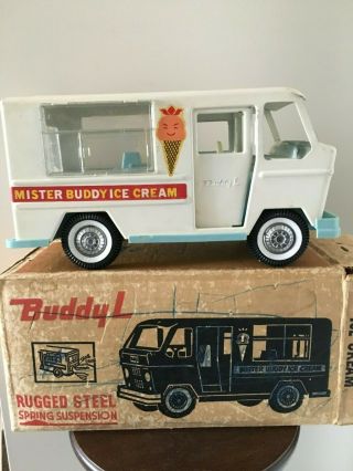 Vintage Buddy L Tin Toy,  Mister Buddy Ice Cream Van/truck