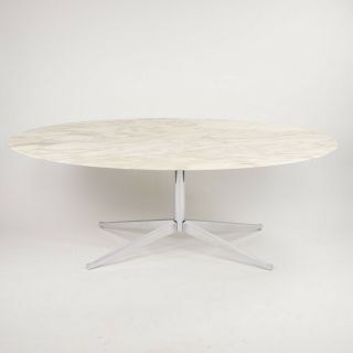 2009 Florence Knoll 78in Calacatta Marble Dining Conference Table Eames Saarinen