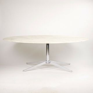 2009 Florence Knoll 78in Calacatta Marble Dining Conference Table Eames Saarinen 2