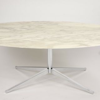 2009 Florence Knoll 78in Calacatta Marble Dining Conference Table Eames Saarinen 5