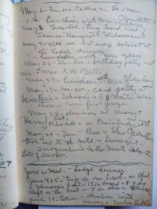 HANDWRITTEN DIARY - SEATTLE WA SOCIALITE - Yachting - Travel - Concert Pianist - 1929 - 1934 3