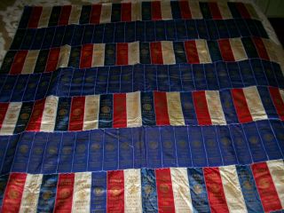 VINTAGE HANCOCK COUNTY FAIR Domestic Arts Ribbon Antique Quilt 66x50 2