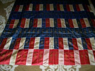 VINTAGE HANCOCK COUNTY FAIR Domestic Arts Ribbon Antique Quilt 66x50 3