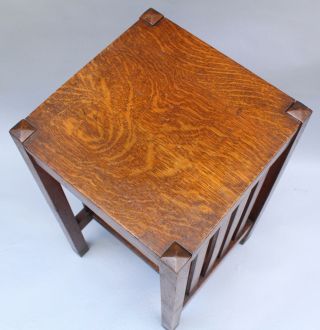 Antique HARDEN Arts & Crafts Quartered Oak Telephone Lamp Side End Table,  NR 4