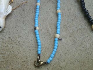 Old Eskimo Yupik Inuit Bering Strait Uelen Work bead necklace & earrings Seals 7